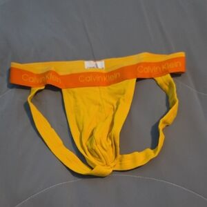 Calvin Klein Vibrant Yellow Underwear with Orange Waistband
